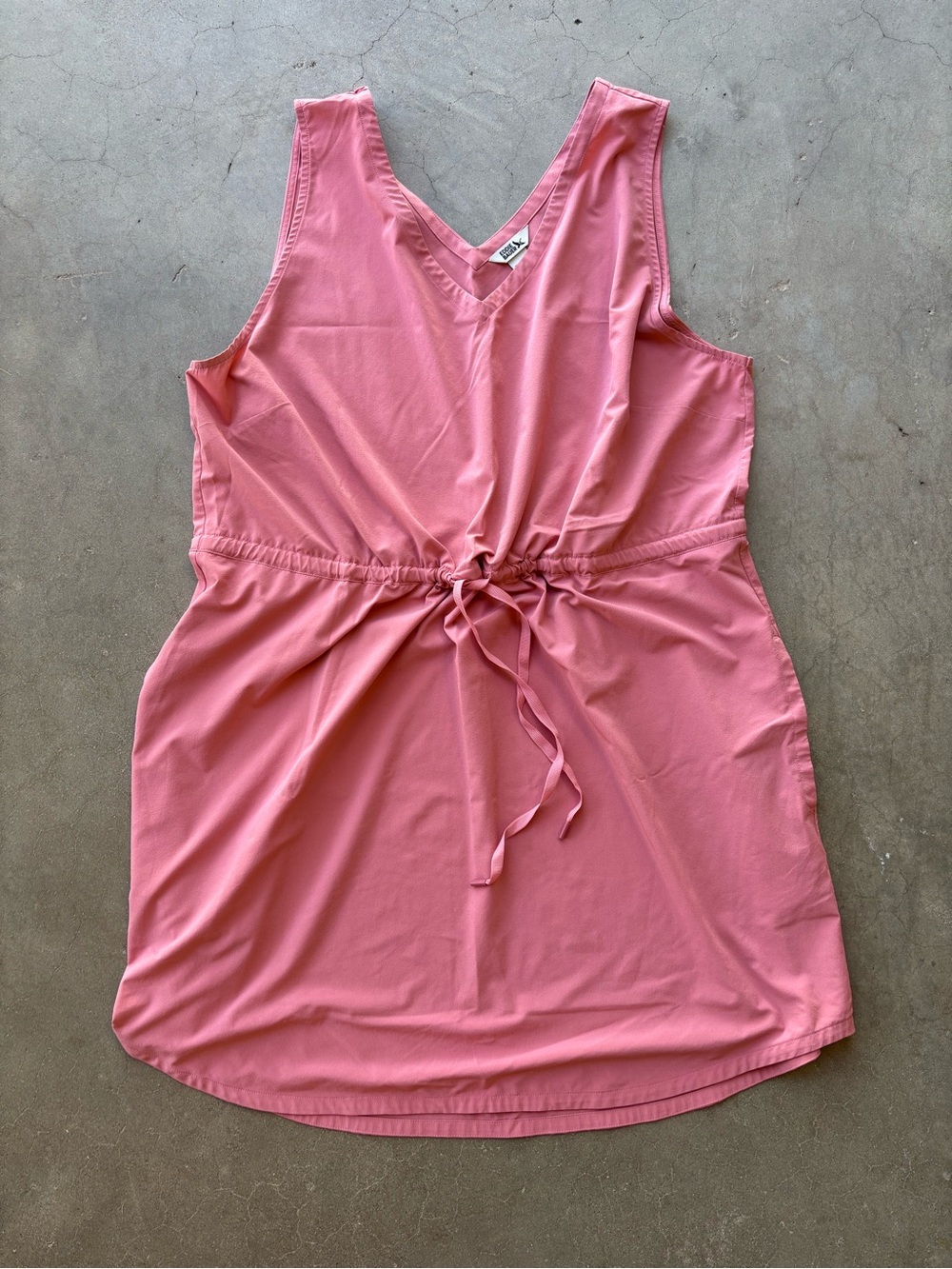 Eddie Bauer Rose Pink V-Neck Dress with Drawstring and Pockets 2XL